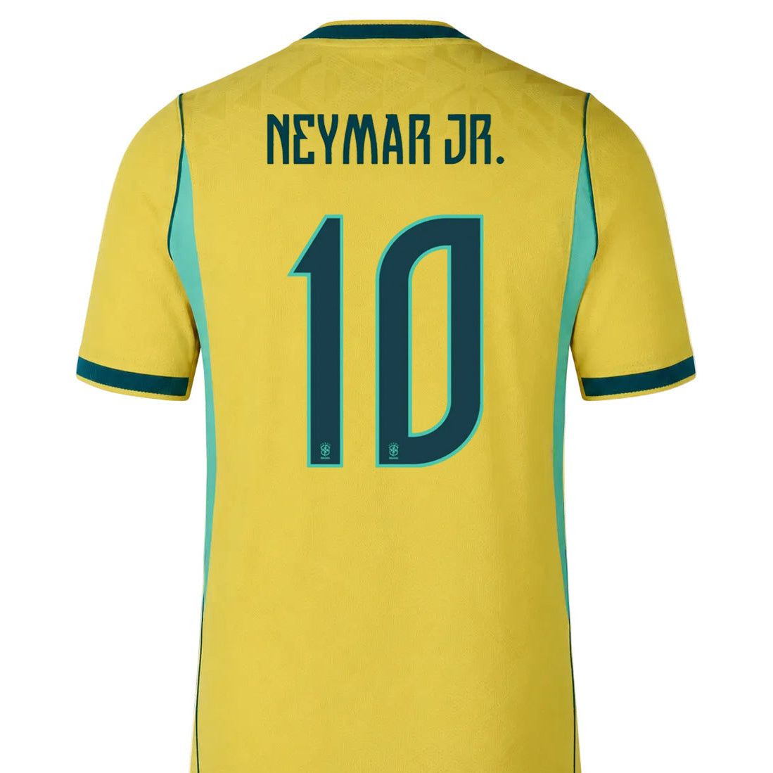N Camiseta Local Auténtica Match Brasil NJR 2026 para Hombre (Amarillo/Verde Azulado)