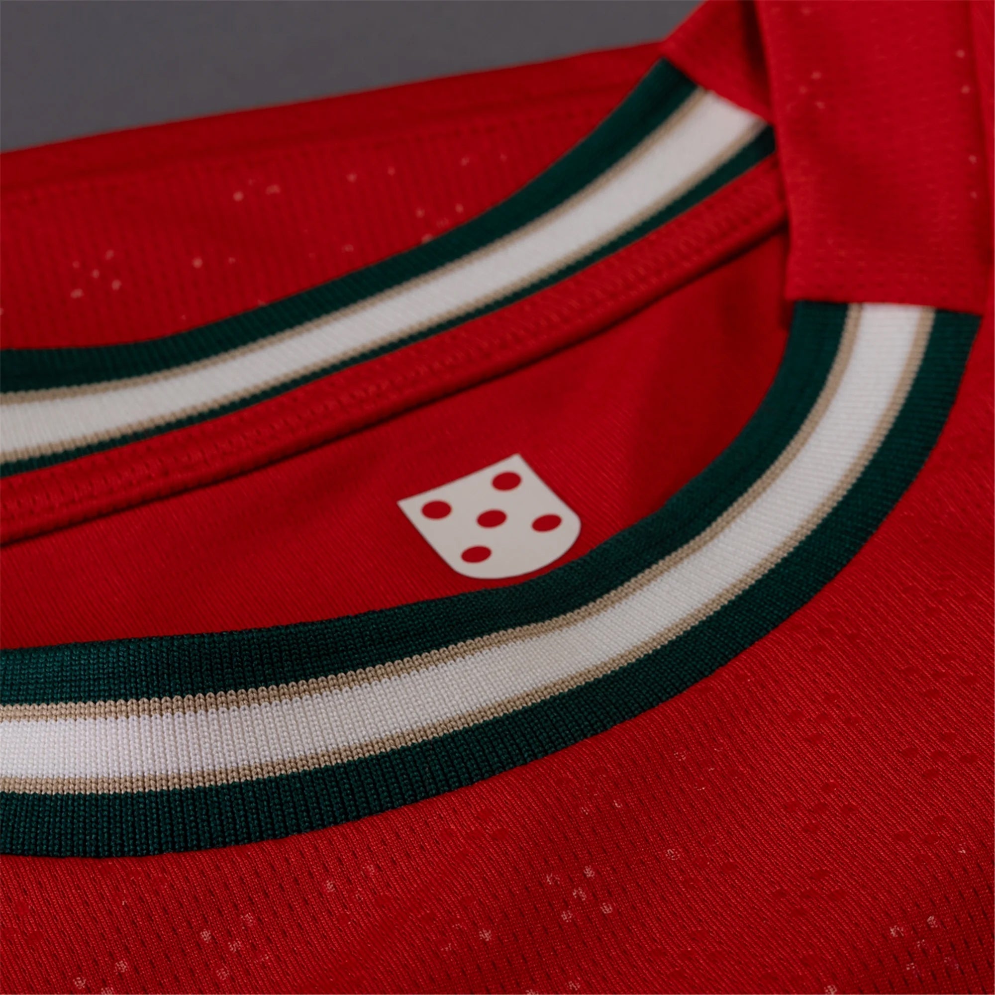 P Camiseta Local Juvenil Portugal Cristiano Ronaldo 25/26 (Rojo Deporte/Almendra Azucarada)