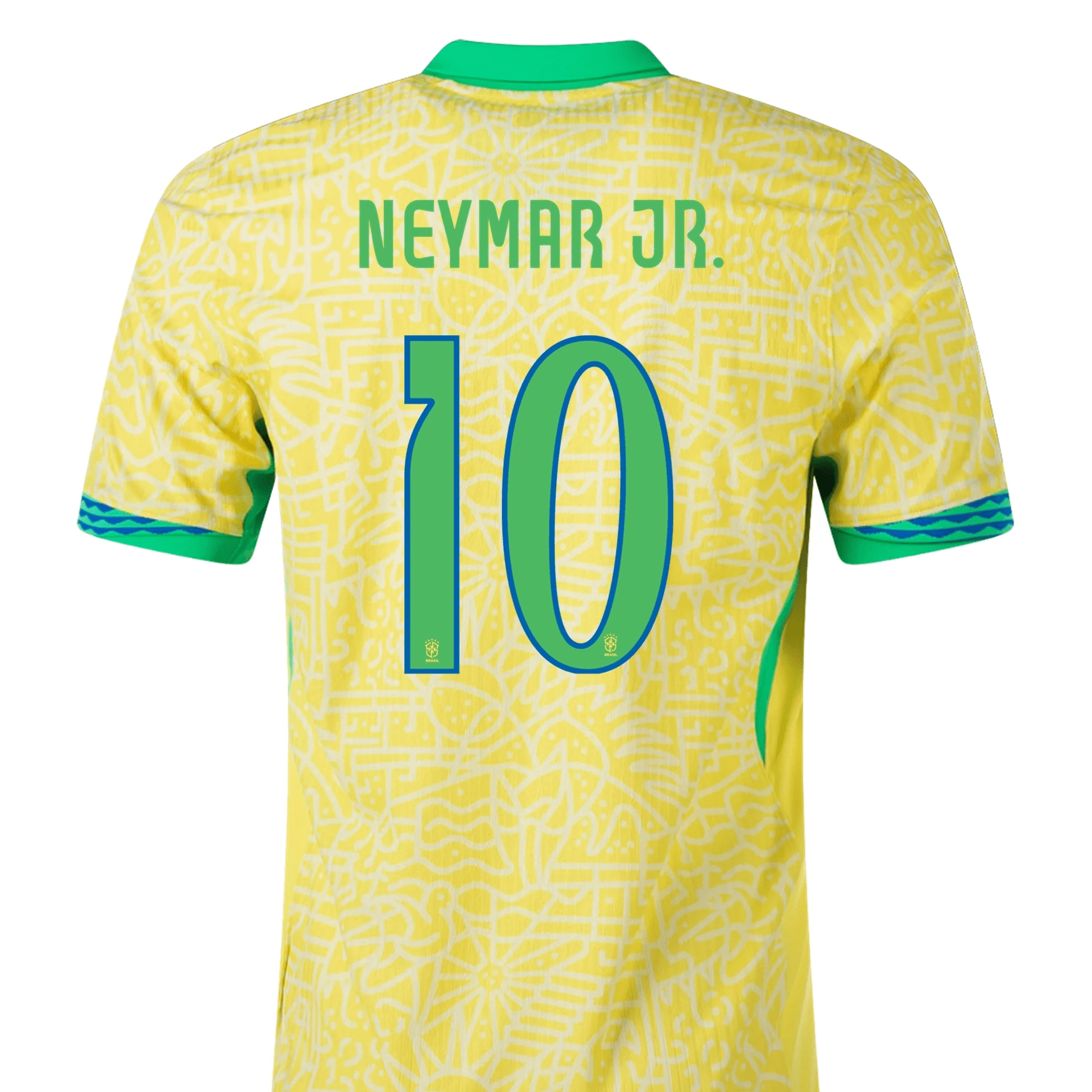 N Camiseta Local Brasil NJR 24/25 para Hombre (Amarillo Dinámico/Chifón Limón/Verde Chispa)