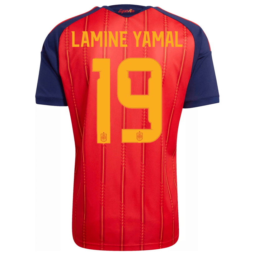 a Camiseta Local Copa Mundial Lamine Yamal España 2026 para Hombre (Rojo Intenso)