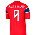 N Camiseta Local Auténtica Match Noruega Erling Haaland 2026 para Hombre (Rojo Chile/Blanco)