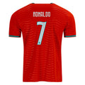 P Camiseta Local Portugal Cristiano Ronaldo Copa Mundial 2026 para Hombre (Rojo Club/Verde Laguna)