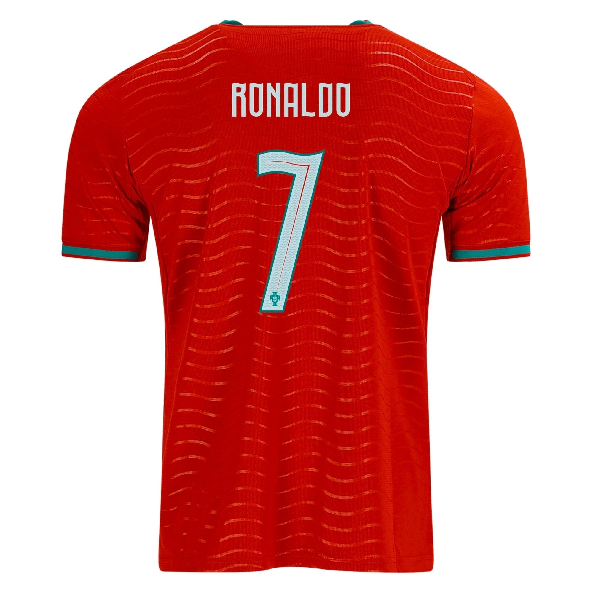 P Camiseta Local Portugal Cristiano Ronaldo Copa Mundial 2026 para Hombre (Rojo Club/Verde Laguna)