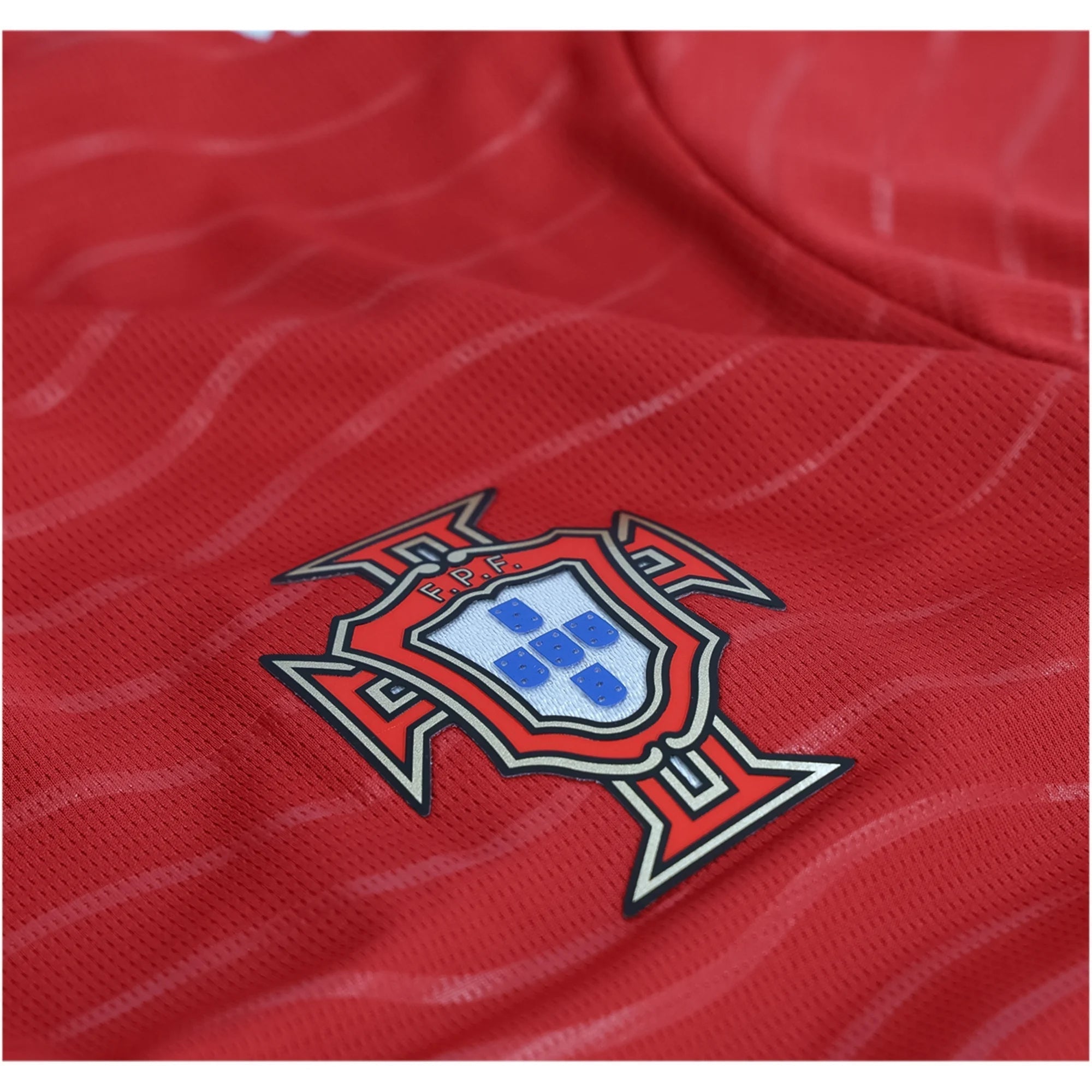 P Camiseta Local Manga Larga Portugal Cristiano Ronaldo Copa Mundial 2026 para Hombre (Rojo Club/Verde Laguna)