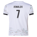 P Camiseta Visitante Juvenil Portugal Cristiano Ronaldo 25/26 (Blanco P/Negro P)